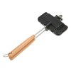 Double Sided Baking Pan Aluminium Alloy Frying Pan Wooden Handles