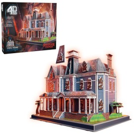 4D Build, Stranger Things Creel House 3D Model Kit with Stand, Stranger Things Collectibles & Desk Decor, Adult Puzzle, Building Toys, 3D Puzzles for Adults & Teens, 179 Pieces, for Ages 12 & Up
