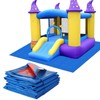 Bounce House Mat, 157.48 x 118 Inch Heavy-Duty Waterproof PE Inflatable Water Slide Bounce House Pad for Outdoor Bouncy Castle Under Jump House Floor Underlayment Pad