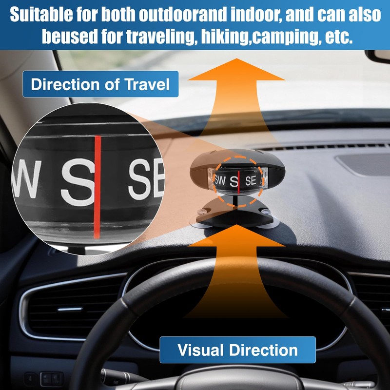 MACHSWON Car Dashboard Compass, Digital Portable Compass Compatible with Most