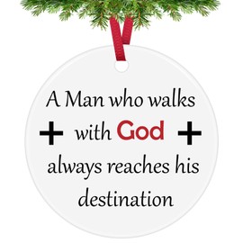 Bible Verse Ceramic Hanging Ornament Gifts Christian Gift Christmas Ornaments Baptism Christmas Easter Birthday Spiritual First Communion Gift Religious Gifts for Christian Faith Gifts for Women Men