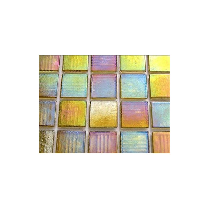 75 Sheet Transparent Gold Iridescent 20mm Mosaic Tiles