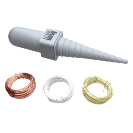 The Beadsmith Round Stepped Mandrel – Plastic Wire Wrap Tool – Creates 12 Diameters – Comfortable Handle – Will Not Mar Wire – Includes 3 Coils of Wire – Metal Jewelry Forming and Shaping Tool