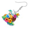 BONSNY Hawaii Tropical Beach Earrings Summer Luau Party with Crab
