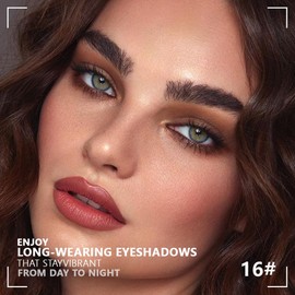 HHLTOH Powder Eyeshadow Quad, Light Medium Beige Brown Matte Eye Shadow Palette Makeup, Neutral Vegan Shimmer Quads Eye Shadow Palette for Older Women Pigmented Waterproof, paleta de sombras de ojos