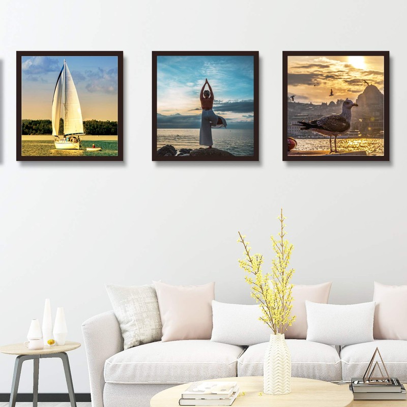 VITOIVE 18x18 Frame Black With Mat 14x14 Solid Wood Picture