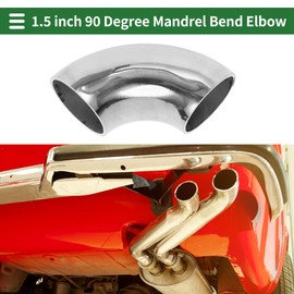 Motoforti 4pcs 90 Degree Mandrel Bend Elbow Car Exhaust Pipe Tubing Piping 1.5" Inch OD Thickness 2mm/14GA 38x100x2.0mm 304 Stainless Steel Silver Tone
