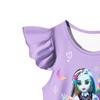 Angsuyout Girls Monster Cartoon Dress Toddler Flutter Sleeves Outfit Kids