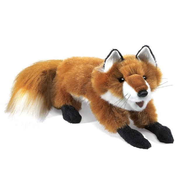 Folkmanis Small Red Fox Hand Puppet, Red, White, Black