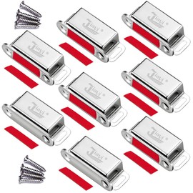 Cupboard Door Magnets Jiayi 8 Pack Magnetic Door Catch Stainless Steel Small Cabinet Magnetic Catches and Latches for Kitchen Wardrobe Magnets Door Closers Magnet Closure