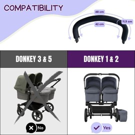 PROTEC TIF | Neoprene Carry Handle Fitted Cover Compatible with Bugaboo Donkey | to Fit Over The Original Rubber |