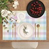 Linen Pastel Buffalo Check Plaid Spring Placemats Set of 4