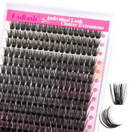 FADLASH Cluster Lashes D Curl Wispy Individual Lashes DIY Eyelash Extension Natural Look Reusable Fluffy Cluster Eyelash Extensions Self Application at Home （80D-0.07D-12-18MIX)