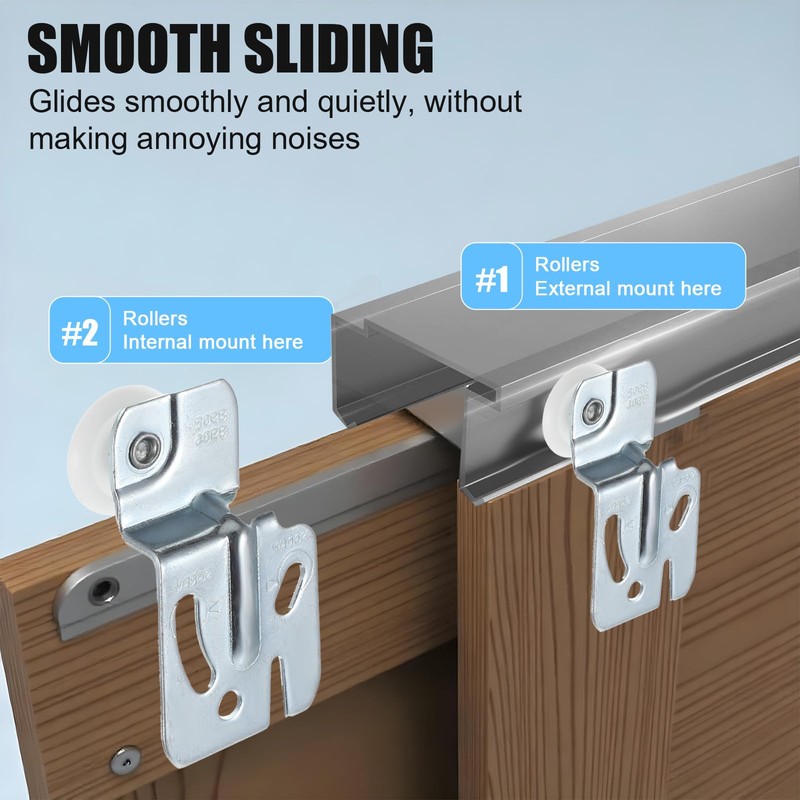 8 Pcs Closet Door Rollers, Sliding Closet Door Hardware, Hardware