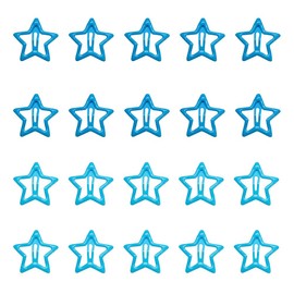 Set of 20 Y2K Blue Star Hair Clips with Sequins 3 cm Pentagram Hair Clips Ideal for Women and Girls
