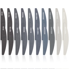 Honoson 20 Pcs Sanding Sticks for Plastic Models Polishing Sticks Assorted Metal and Wood Sanding Tools Accessory for Model Craft Amateur Beginner (Low Grits Rating,Crescent Style)