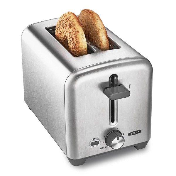 BELLA bella Stainless Steel 2 Slice Toaster with Extra Wide