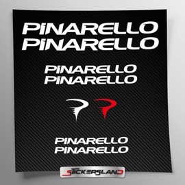 Stickersland® Sticker Set Compatible with Frame Pinarello MTB Mountain Bike and Helmet | Sticker Stickers with Logos | Stickersland® (Glossy White)
