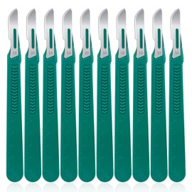 ZKKZOMA 10 PCS Disposable Scalpel,Dermaplaning Tool,#10 Scalpels Surgical Blades with Protective Cover,Individually Wrapped High Carbon Steel Blades for Callus Removal,Sculpting, Cutting,Crafts & More