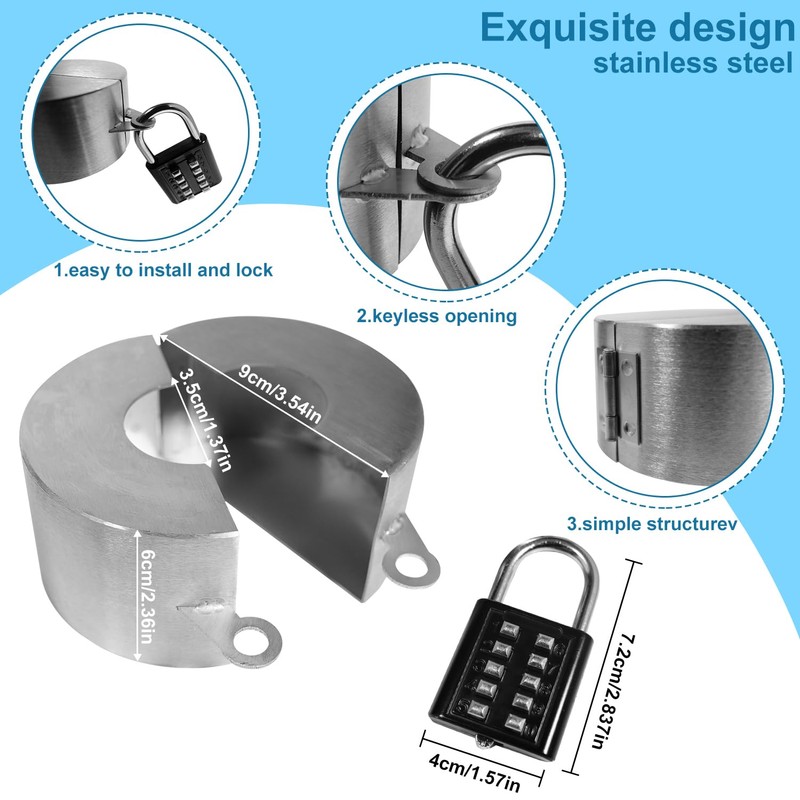 Water Spigot Lock with Padlock, Faucet Locks Outdoor Made of