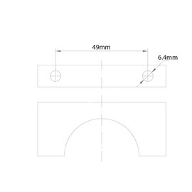 6.4mm x 49mm 1 1/4'' Connector for U-Bolt Type B Oval Shaped Heavy Duty Steel Zinc Plated DIN 3570 (Pack of 6) H04E