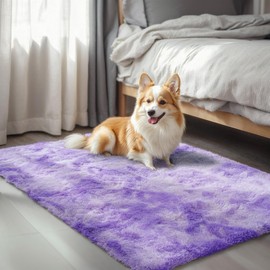 Small Rug Throw Rugs for Bedroom, Mini Area Rug, Fluffy Purple Carpet, Affordable Door Entryway Indoor Inside Front Entrance Dog 2x3 Mat, Home Decor Aesthetic(2 x 3, Purple Starry)