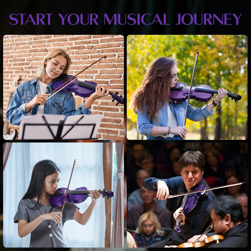 Ceciliec 16 Inch Acoustic Viola Set, Beginner Handmade Varnish Solid