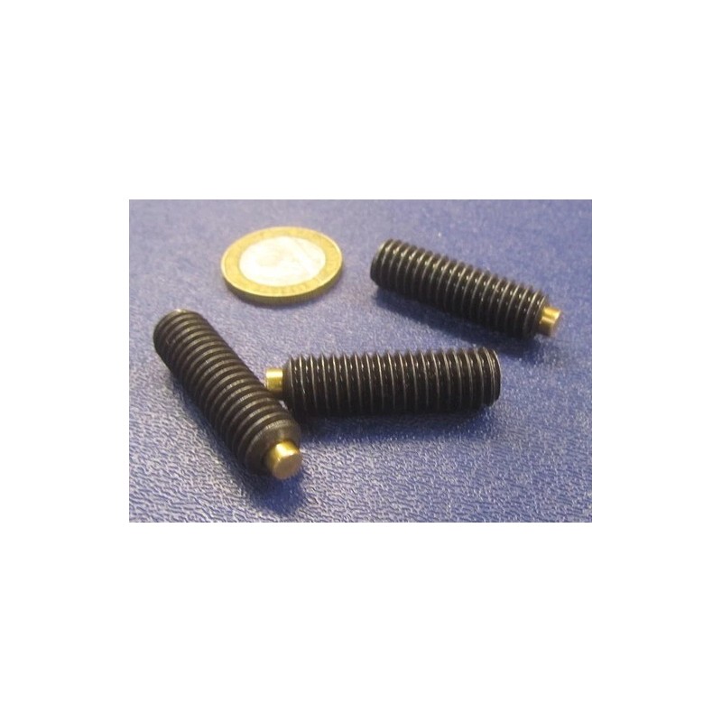 Kmac Alloy Steel Set Screws, Brass Tip, 3/8-16 x 1