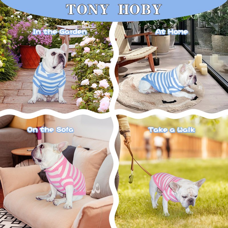 TONY HOBY Dog Sweater, Knitted Dog Sweater Shirts, Winter Dogs