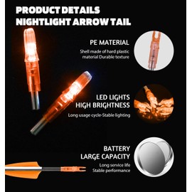 Pacify 12 Pcs Lighted Arrow Nocks, Light up Nocks for Arrow .244/6.2mm Lighted Knock for Archery Hunting (Orange-12PCS)