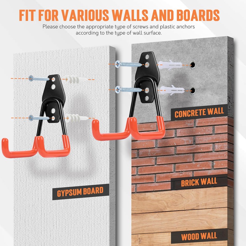 TONDA Garage Hooks, 20 Pack Garage Organization, Wall Storage Hooks