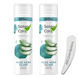 Satin Care Sensitive Aloe Vera Glide Shaving Gel for Women – Moisturising Shave Gel for Smooth, Irritation-Free Shave on Legs & Body (Pack of 2)
