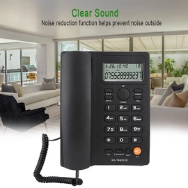 Corded Telephone, Caller ID Telephone Hands Speaker Phone Home Office Hotel Landline Phone with Speaker Display English (Black)