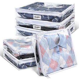 Toketa 6 bolsas de almacenamiento grandes de vinilo transparente con 40 * 35 * 10cm, bolsas de almacenamiento con cierre para mantas, ropa, sábanas, p