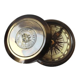 Vintage Navigational Compass Antique Collection Magnetic Round Directional Compass for Collectors Hikers Travellers Ceremonial Open Lid Compass