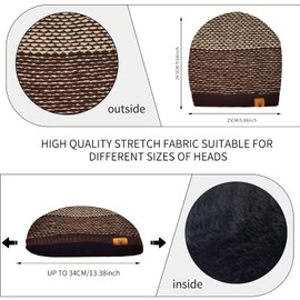 INSISMY Winter Beanie Hat Scarf for Men with Touchscreen Gloves Skull Cap Neck Warmer Scarves for Men Women Fleece Lined Unisex Coffee