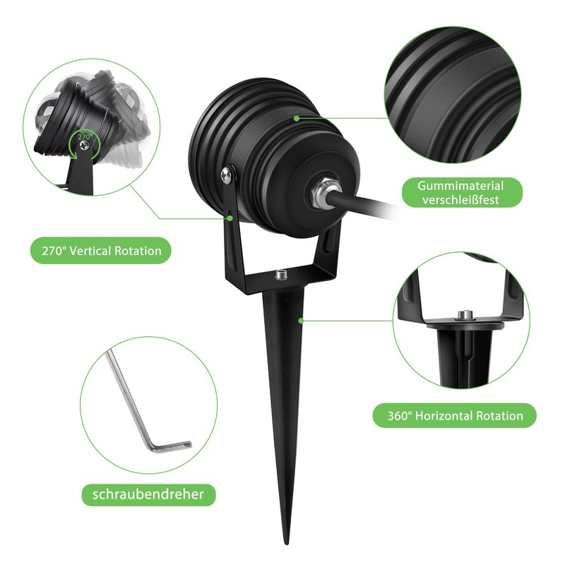 Kefflum 10 W RGB LED Garden Light Spotlight, 230 V