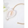 Doubnine Elegant White Calla Lily Choker Necklace, Gold Plated Collar