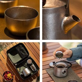 Naturehike Titanium Tea Set, Titanium, Small Size, Round Shape, Lightweight, Tea Ceremony, Tea Ceremony, Chinese Tea Utensils, Gift, Thank You Guests (Titanium)