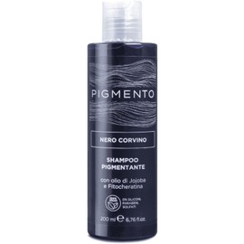 Pigment Shampoo, Pigment Shampoo, Revives Colour with Jojoba Oil and Phytocheratin, Hair Colour Raven Black, Cleans and Leaves Hair Shiny and Silky, 200 ml