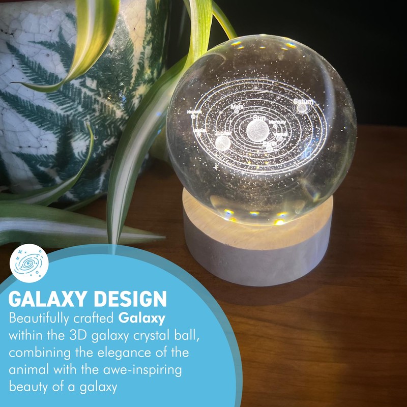 Thorness 3D Crystal Ball Night Light USB Lamp with Ludosphere