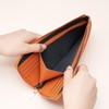REMARSO Long Wallet, Genuine Leather, Thin, Slim, L-Shaped Zipper, Simple,