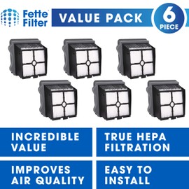 Fette Filter - HEPA Filters Compatible With Tineco iFloor 3/ Floor One S3/ Floor One S5/ Floor One S5 Pro, Wet Dry Vacuum Cleaner Includes 6 Premium Hepa Filter Replacements & 1 Cleaning Brush.