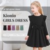 Kionio Toddler Girl Christmas Dress Baby Sweater Dresses Ruffle Ribbed