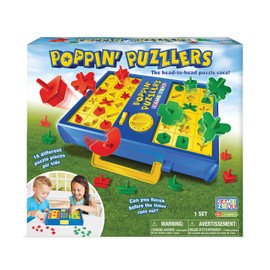 Game Zone Poppin' Puzzlers - Interactive Puzzle Game for 2 Players Ages 4+ - Helps Develop Problem-Solving Skills and Fine Motor Skills - Perfect for Game Nights with Family and Friends!