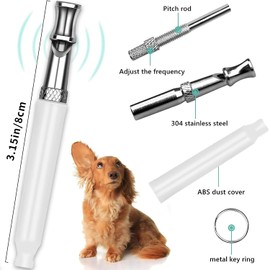 Tiankohelan White Dog Whistle to Stop Barking Neighbors Dog,Adjustable Ultrasonic Silent Dog Whistle