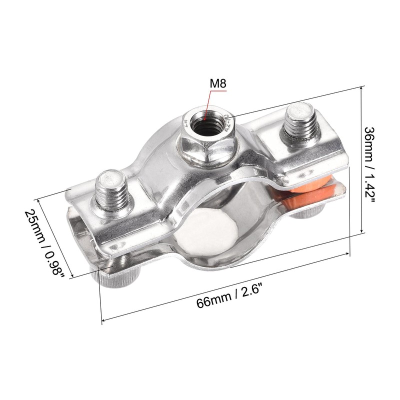 sourcing map Wall Ceiling Mount Pipe Supports, 304 Stainless Steel