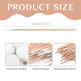 400pcs Microblading Cotton Swab with Wood Handle Small Pointed Tip Head for Eyebrow Tattoo Beauty Make-up Color Nail Seam Dedicated Dirty Picking Sticks pointed cotton buds cotton swabs cotton buds