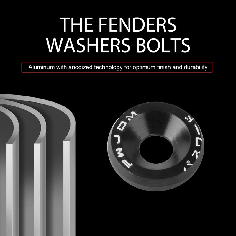 MLY 25 PCS Bumper Fender Washers, Aluminum M6 Fender Washers