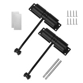 LEXININ 2 Pack Mini Automatic Spring Door Closer, Small Diecast Construction Light-Duty Safety Spring Door Closer to Convert Hinged Doors to Self-Closing, Black